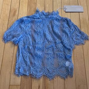 KEEPSAKE the Label Sky Blue Lace Blouse